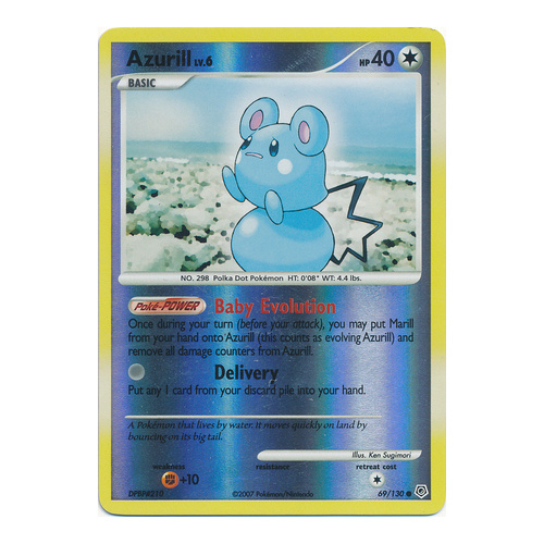 Azurill 69/130 DP Base Set Reverse Holo Common Pokemon Card NEAR MINT TCG