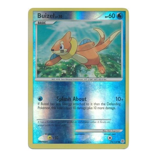 Buizel 72/130 DP Base Set Reverse Holo Common Pokemon Card NEAR MINT TCG