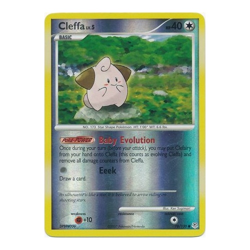 Cleffa 78/130 DP Base Set Reverse Holo Common Pokemon Card NEAR MINT TCG