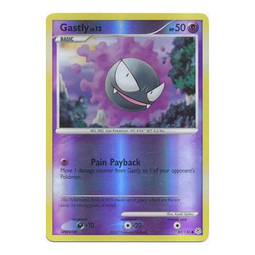 Gastly 82/130 DP Base Set Reverse Holo Common Pokemon Card NEAR MINT TCG