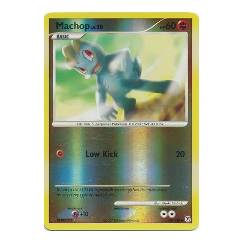 Machop 86/130 DP Base Set Reverse Holo Common Pokemon Card NEAR MINT TCG