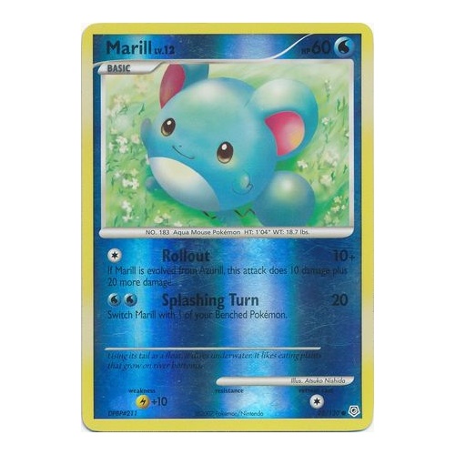 Marill 88/130 DP Base Set Reverse Holo Common Pokemon Card NEAR MINT TCG