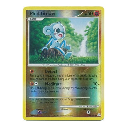 Meditite 89/130 DP Base Set Reverse Holo Common Pokemon Card NEAR MINT TCG