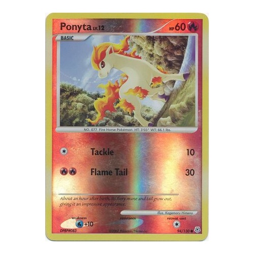 Ponyta 94/130 DP Base Set Reverse Holo Common Pokemon Card NEAR MINT TCG