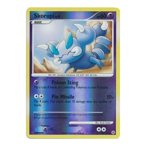 Skorupi 99/130 DP Base Set Reverse Holo Common Pokemon Card NEAR MINT TCG