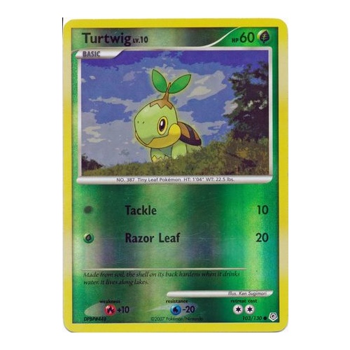 Turtwig 103/130 DP Base Set Reverse Holo Common Pokemon Card NEAR MINT TCG