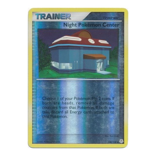 Night Pokemon Center 108/130 DP Base Set Reverse Holo Uncommon Trainer Pokemon Card NEAR MINT TCG