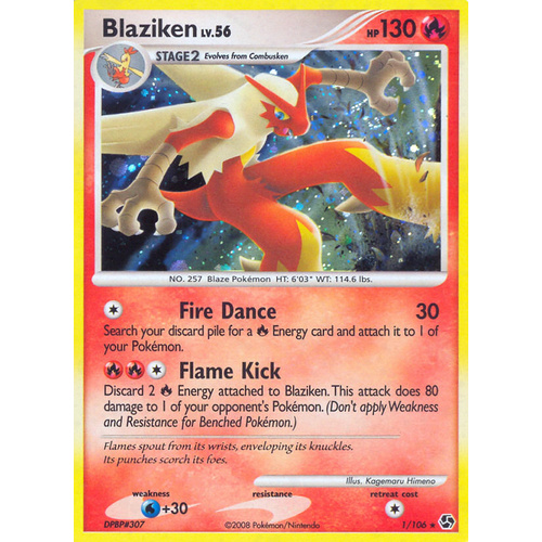 Blaziken 1/106 DP Great Encounters Holo Rare Pokemon Card NEAR MINT TCG