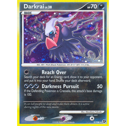 Darkrai 3/106 DP Great Encounters Holo Rare Pokemon Card NEAR MINT TCG