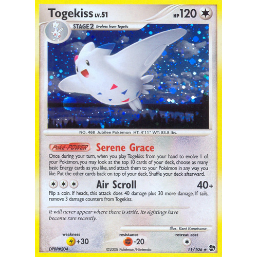 Togekiss 11/106 DP Great Encounters Holo Rare Pokemon Card NEAR MINT TCG