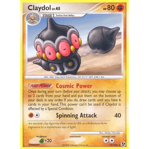 Claydol 15/106 DP Great Encounters Rare Pokemon Card NEAR MINT TCG