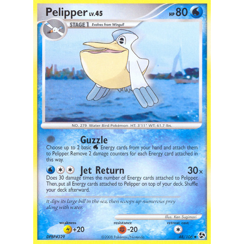Pelipper 48/106 DP Great Encounters Uncommon Pokemon Card NEAR MINT TCG