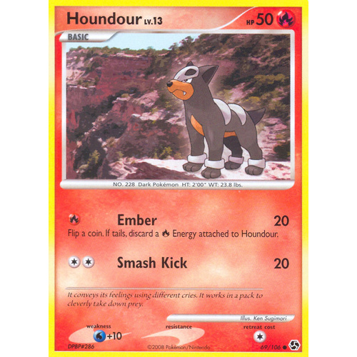 Houndour 69/106 DP Great Encounters Common Pokemon Card NEAR MINT TCG
