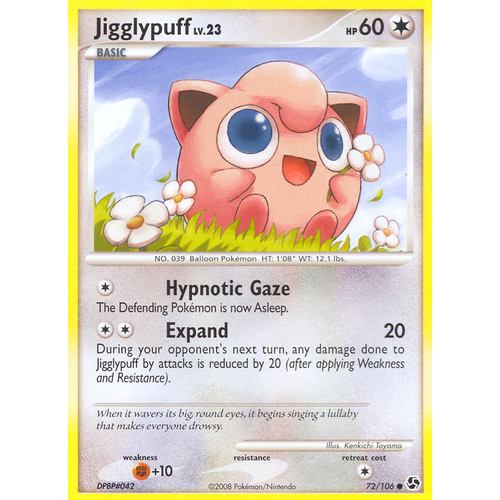 Jigglypuff 72/106 DP Great Encounters Common Pokemon Card NEAR MINT TCG