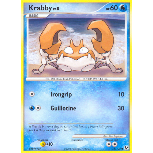 Krabby 75/106 DP Great Encounters Common Pokemon Card NEAR MINT TCG