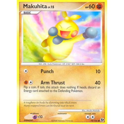 Makuhita 78/106 DP Great Encounters Common Pokemon Card NEAR MINT TCG