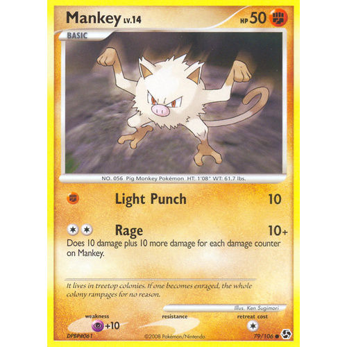 Mankey 79/106 DP Great Encounters Common Pokemon Card NEAR MINT TCG