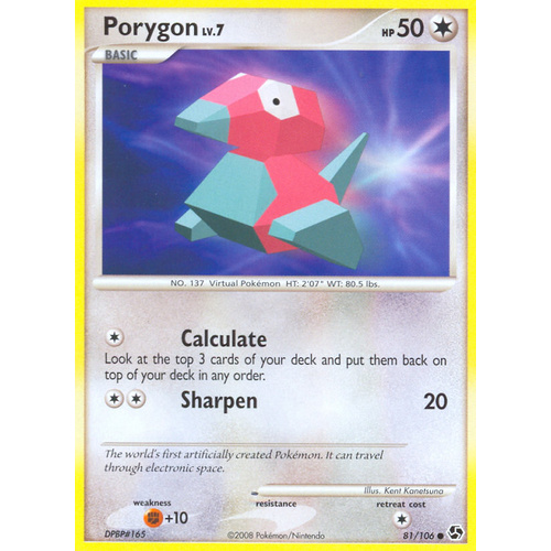 Porygon 81/106 DP Great Encounters Common Pokemon Card NEAR MINT TCG