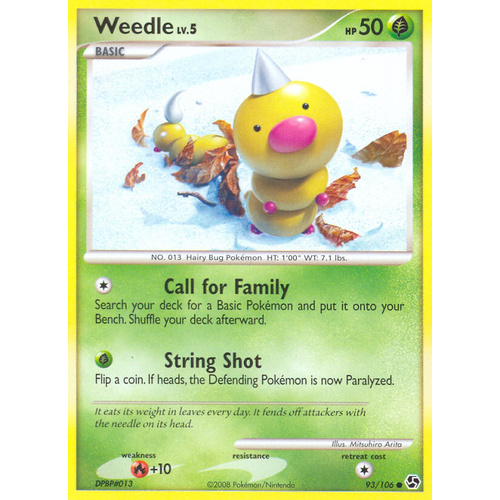 Weedle 93/106 DP Great Encounters Common Pokemon Card NEAR MINT TCG