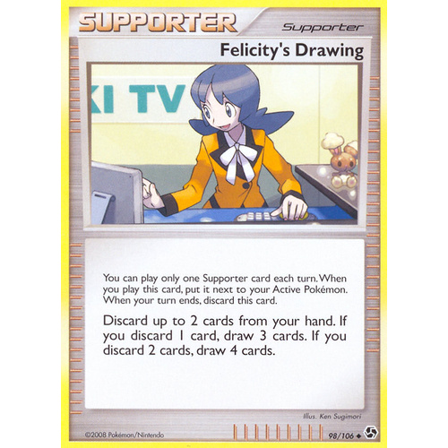 Felicity's Drawing 98/106 DP Great Encounters Uncommon Trainer Pokemon Card NEAR MINT TCG