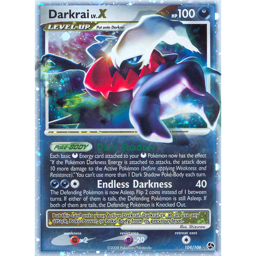 Darkrai LV.X 104/106 DP Great Encounters Holo Ultra Rare Pokemon Card NEAR MINT TCG