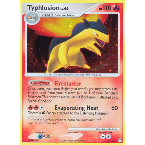 Typhlosion 16/123 DP Mysterious Treasures Holo Rare Pokemon Card NEAR MINT TCG