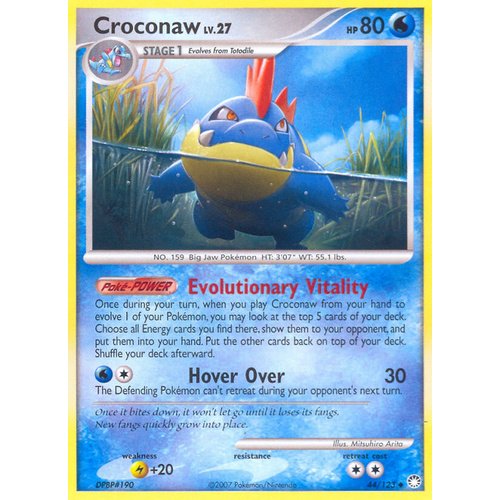 Croconaw 44/123 DP Mysterious Treasures Uncommon Pokemon Card NEAR MINT TCG