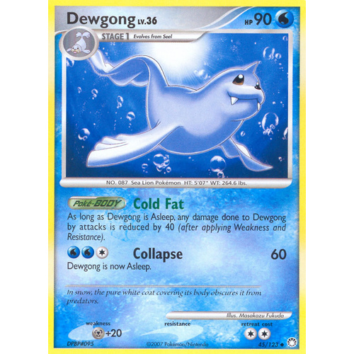 Dewgong 45/123 DP Mysterious Treasures Uncommon Pokemon Card NEAR MINT TCG