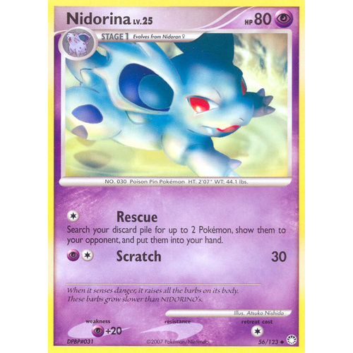 Nidorina 56/123 DP Mysterious Treasures Uncommon Pokemon Card NEAR MINT TCG