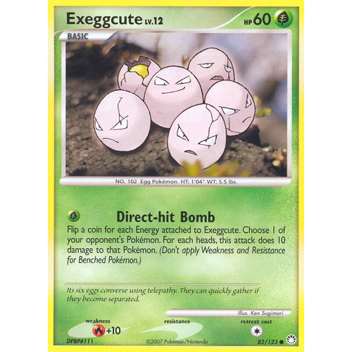 Exeggcute 82/123 DP Mysterious Treasures Common Pokemon Card NEAR MINT TCG