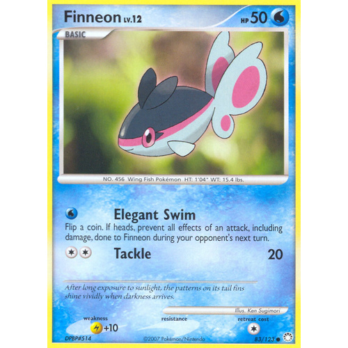 Finneon 83/123 DP Mysterious Treasures Common Pokemon Card NEAR MINT TCG