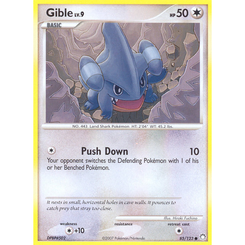 Gible 85/123 DP Mysterious Treasures Common Pokemon Card NEAR MINT TCG