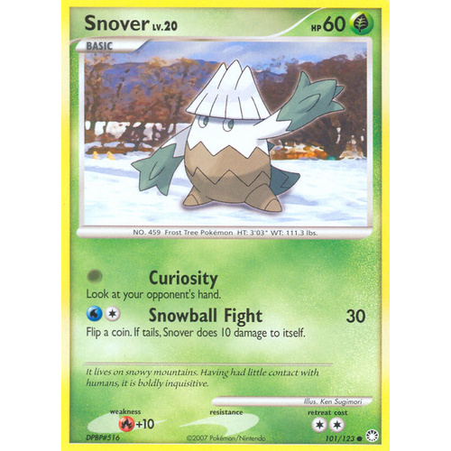 Snover 101/123 DP Mysterious Treasures Common Pokemon Card NEAR MINT TCG