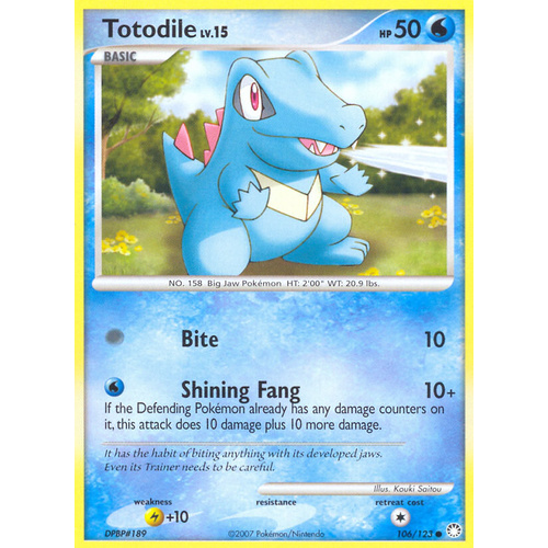 Totodile 106/123 DP Mysterious Treasures Common Pokemon Card NEAR MINT TCG