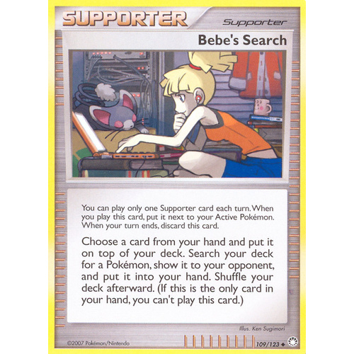 Bebe's Search 109/123 DP Mysterious Treasures Uncommon Trainer Pokemon Card NEAR MINT TCG