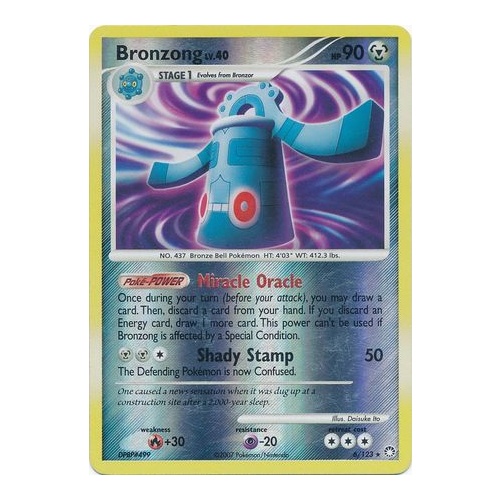 Bronzong 6/123 DP Mysterious Treasures Reverse Holo Rare Pokemon Card NEAR MINT TCG