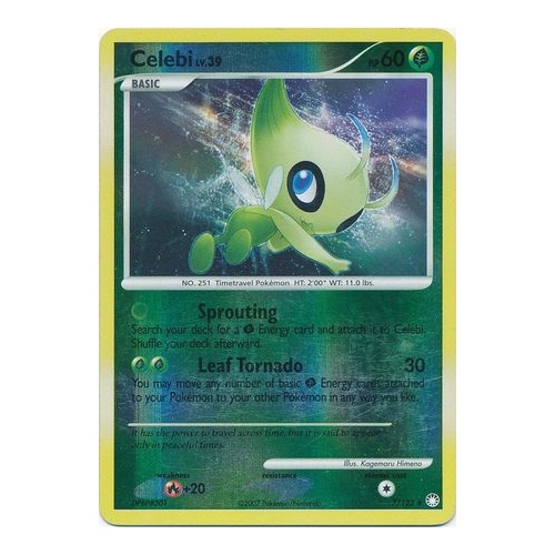 Celebi 7/123 DP Mysterious Treasures Reverse Holo Rare Pokemon Card NEAR MINT TCG