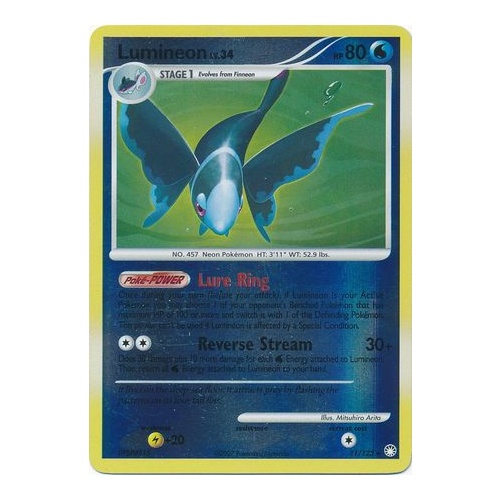 Lumineon 11/123 DP Mysterious Treasures Reverse Holo Rare Pokemon Card NEAR MINT TCG