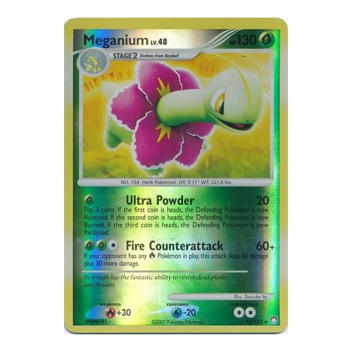 Meganium 13/123 DP Mysterious Treasures Reverse Holo Rare Pokemon Card NEAR MINT TCG