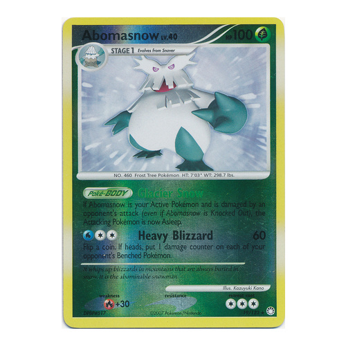 Abomasnow 19/123 DP Mysterious Treasures Reverse Holo Rare Pokemon Card NEAR MINT TCG