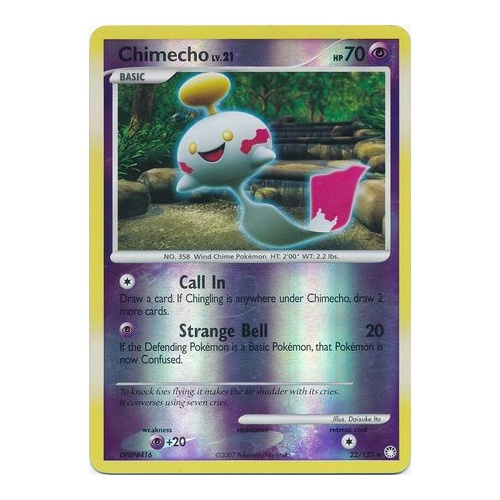 Chimecho 22/123 DP Mysterious Treasures Reverse Holo Rare Pokemon Card NEAR MINT TCG