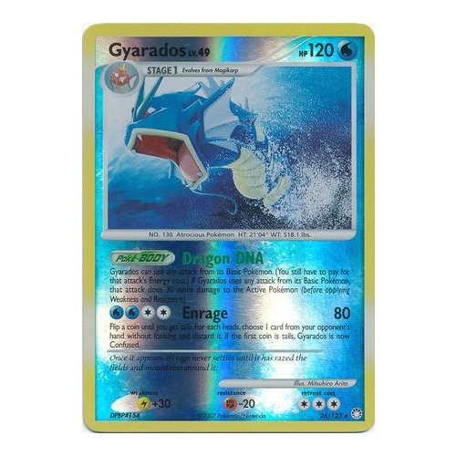 Gyarados 26/123 DP Mysterious Treasures Reverse Holo Rare Pokemon Card NEAR MINT TCG