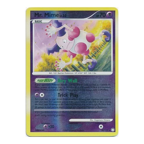Mr. Mime 30/123 DP Mysterious Treasures Reverse Holo Rare Pokemon Card NEAR MINT TCG