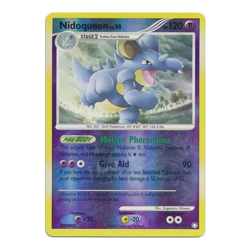 Nidoqueen 31/123 DP Mysterious Treasures Reverse Holo Rare Pokemon Card NEAR MINT TCG