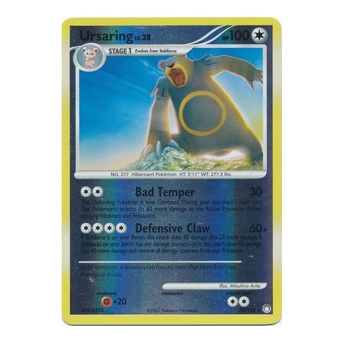 Ursaring 38/123 DP Mysterious Treasures Reverse Holo Rare Pokemon Card NEAR MINT TCG