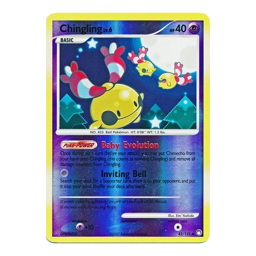 Chingling 42/123 DP Mysterious Treasures Reverse Holo Uncommon Pokemon Card NEAR MINT TCG