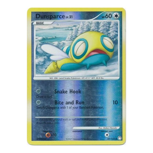 Dunsparce 47/123 DP Mysterious Treasures Reverse Holo Uncommon Pokemon Card NEAR MINT TCG
