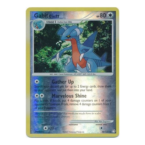 Gabite 48/123 DP Mysterious Treasures Reverse Holo Uncommon Pokemon Card NEAR MINT TCG