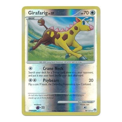 Girafarig 49/123 DP Mysterious Treasures Reverse Holo Uncommon Pokemon Card NEAR MINT TCG