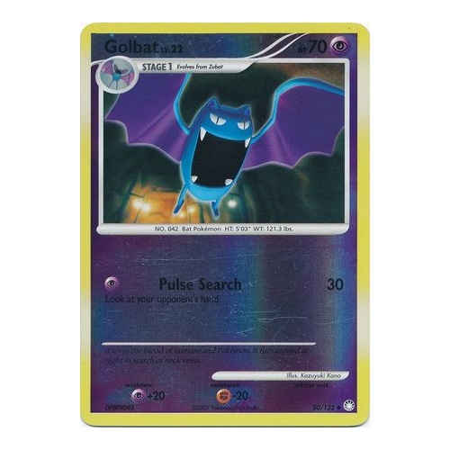 Golbat 50/123 DP Mysterious Treasures Reverse Holo Uncommon Pokemon Card NEAR MINT TCG